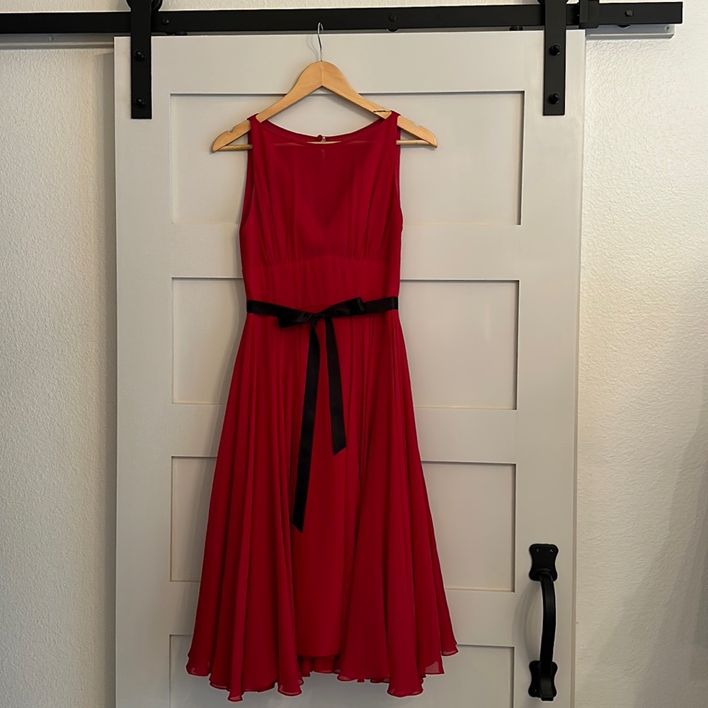 Rickie Freeman for Teri John Red Silk Dress Size 4